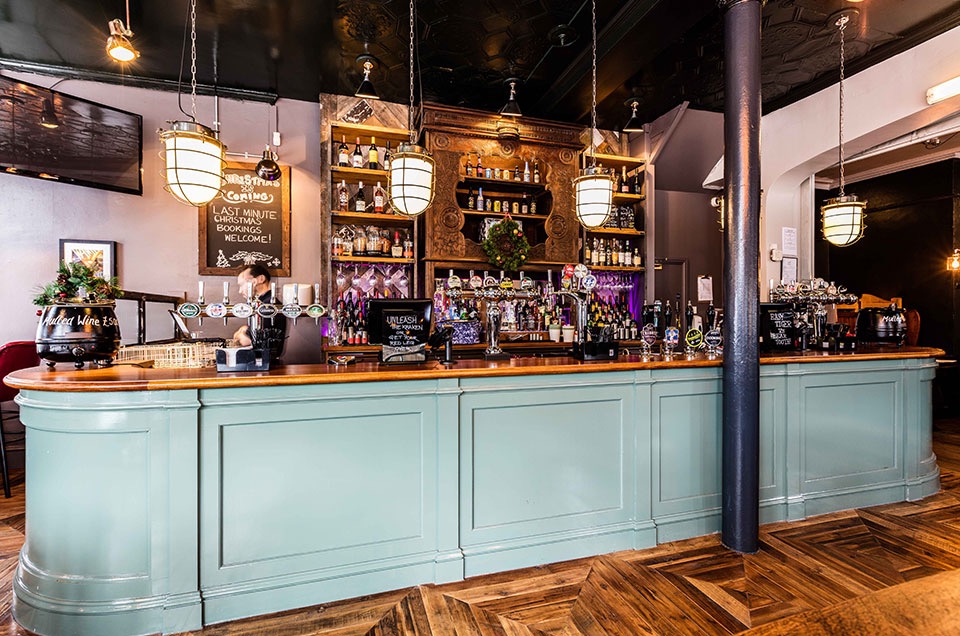 Inside view of the bar counter